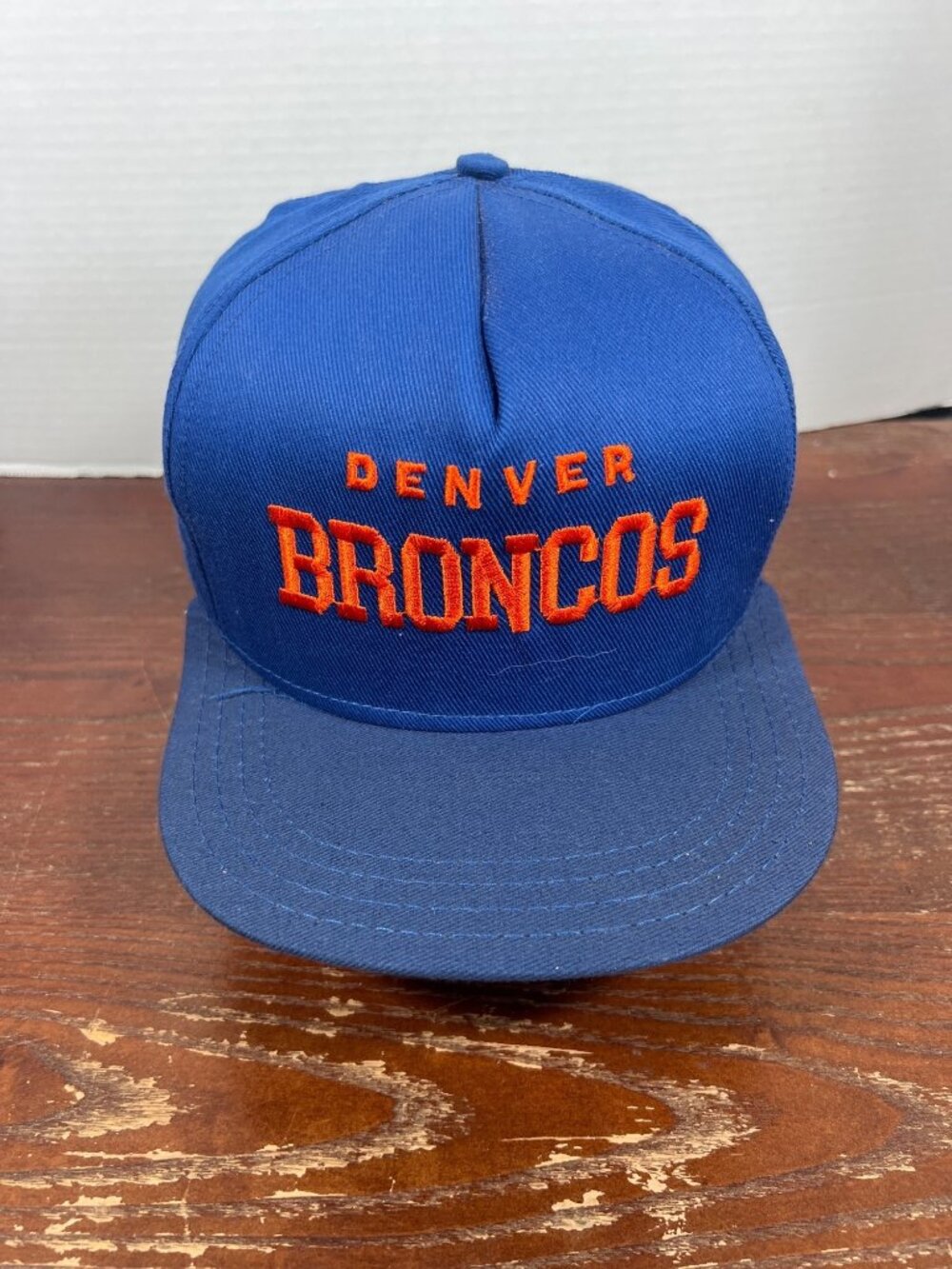 Vintage NFL Denver Broncos Blue Snapback Hat Made In USA H5